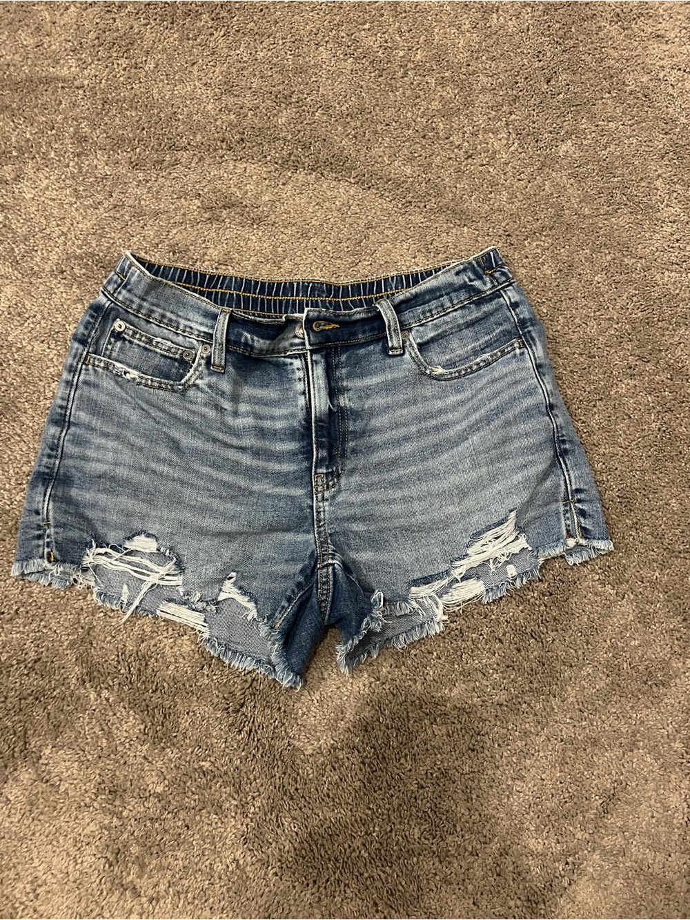aerie Distressed Light Wash Denim Jean Shorts